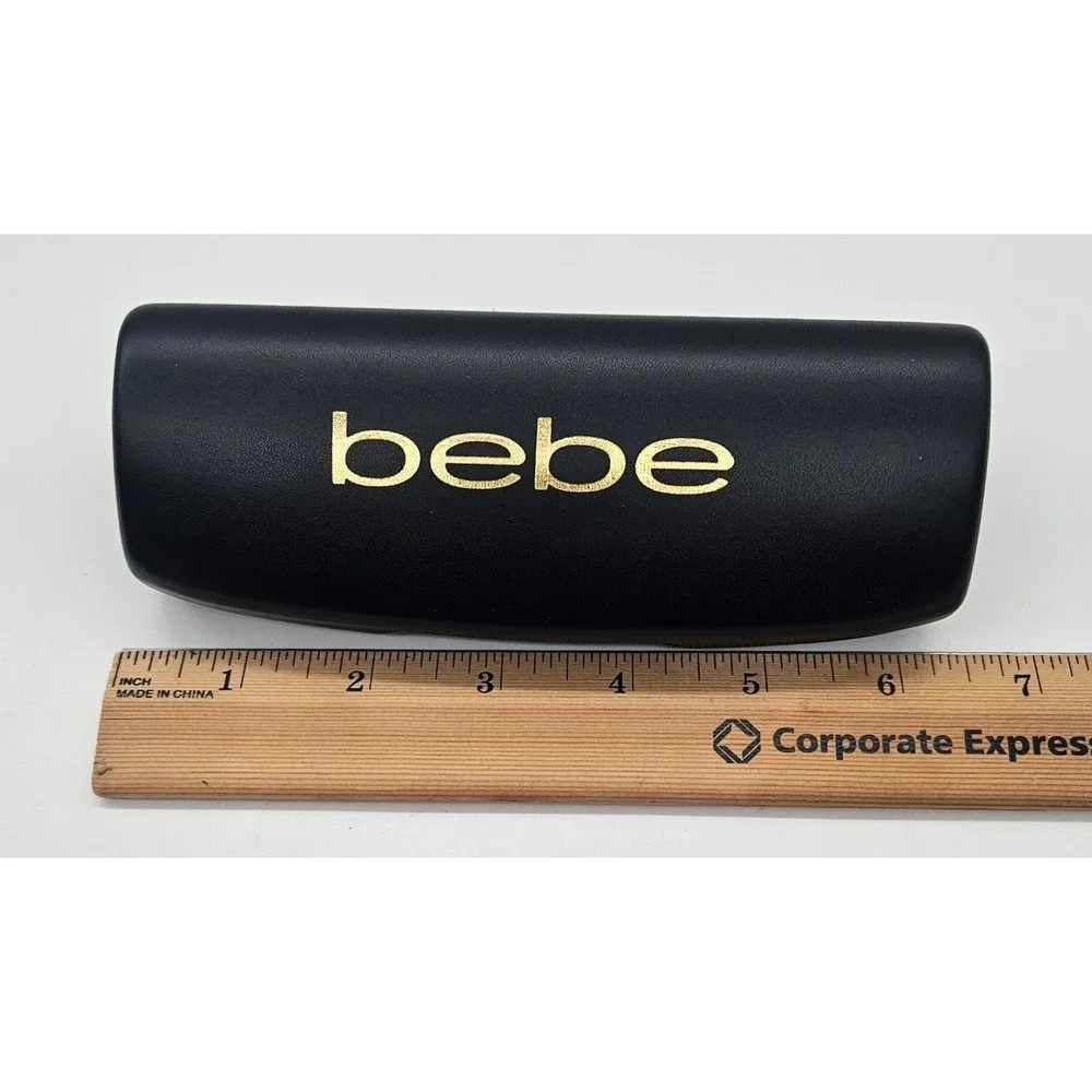 Bebe Eyeglasses Sunglasses Glasses Case Clamshell Black Gold Lettering